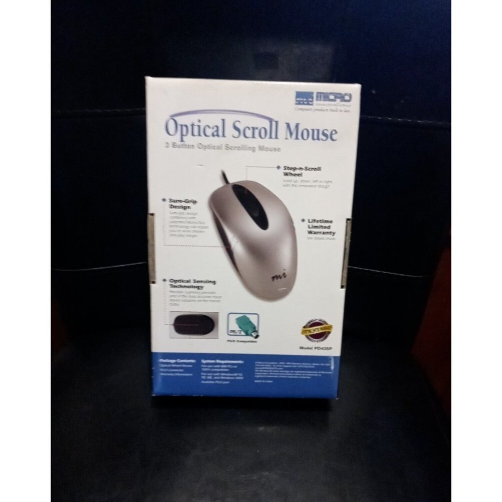 Micro Innovations 3 Button Optical Scroll Mouse Model PD435P PS/2 Compatible NEW - Picture 8 of 13